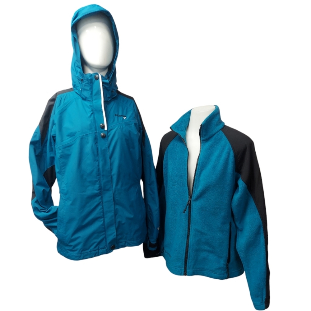 Columbia Omni-Tech Women's Interchange Teal Black 2 in 1 Jacket